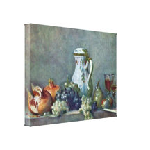Jean-Baptiste Simeon - Still life with porcelain Stretched Canvas Print