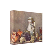 Jean Chardin - Still life with porcelain jug Canvas Print