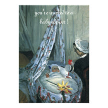 Jean Monet in His Cradle Claude Monet, Baby Shower Personalized Announcements