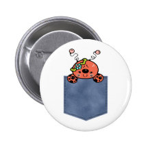 Jean Pocket Baby Lady Bug Pinback Button