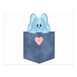 Jean Pocket Blue Bunny Rabbit postcards