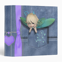 Jean Pocket Blue Green Fairy Binders