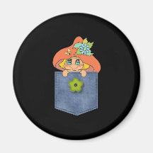 Jean Pocket Mushroom Elf Fridge Magnets