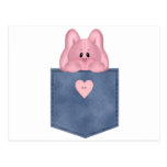 Jean Pocket Pink Bunny postcards