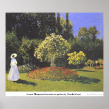 Jeanne Marguerite Lecadre in garden by Claude Mone Posters