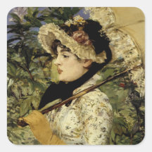 Jeanne: Spring 1881 by Manet Square Stickers
