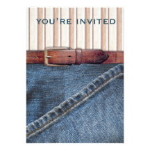 Jeans and Stripes Invitation
