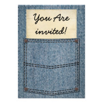Jeans Pocket BBQ Invitations invitations