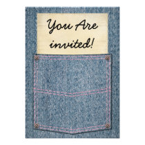 Jeans Pocket Bridal Shower Invitations invitations