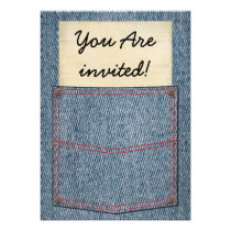 Jeans Pocket Bridal Shower Invitations invitations