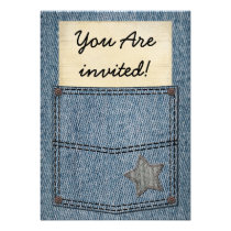 Jeans Pocket Party Invitations invitations