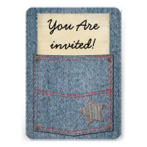 Jeans Pocket Party Invitations invitations