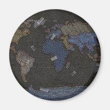 Jeans World Map Imãs De Geladeira