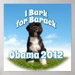J'écorce pour Barack, BO le premier chien Obama Affiches