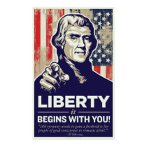 Jefferson Liberty Begins With You Print posters