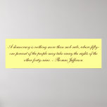 Jefferson on Democracy Poster