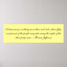 Jefferson on Democracy Poster