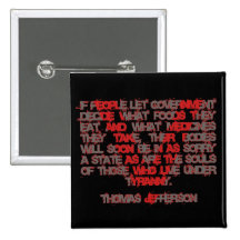 Jefferson on Food and Medicine Buttons