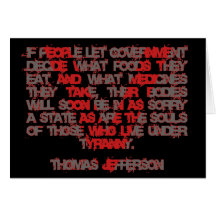 Jefferson on Food and Medicine Greeting Card