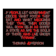 Jefferson on Food and Medicine Post Cards