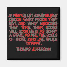 Jefferson on Food and Medicine Refrigerator Magnet