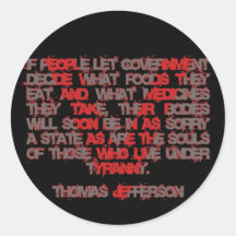 Jefferson on Food and Medicine Sticker