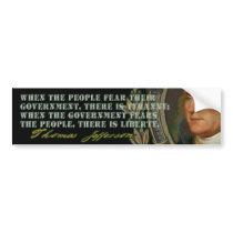 Jefferson Quote: Government and the People Bumper Stickers