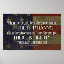 Jefferson Quote On Liberty and Tyranny Print