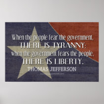 Jefferson Quote On Liberty and Tyranny Poster