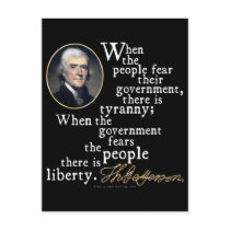 Jefferson Tyranny-Liberty Quote Postcards