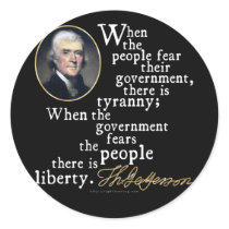 Jefferson Tyranny-Liberty Quote Stickers