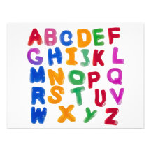 Jelly alphabets personalized invitations