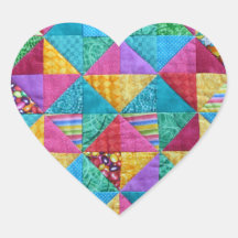 "Jelly Bean" Patchwork Heart Stickers