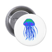 JELLY FISH TRUE PINBACK BUTTONS