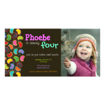 Jellybean Pop Kids Birthday Invite Photo Card