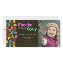Jellybean Pop Kids Birthday Invite Photo Card