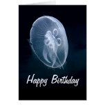 Jellyfish Bright Translucent Blue Birthday Greeting Card