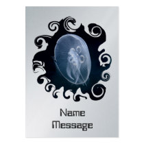 Jellyfish Bright Translucent Blue Bookmark Business Card Template