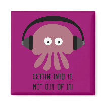Jellyfish & headphones GETTIN INTO IT magnet