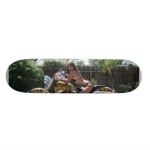 jen on bike custom skateboard