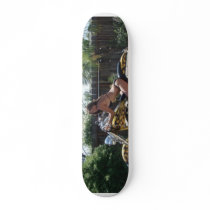 jen on bike custom skateboard