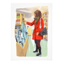 Jenna in Powell's Books with Maps Invitation