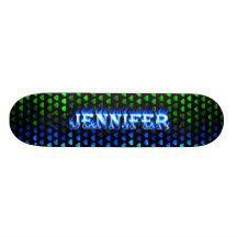 Jennifer blue fire Skatersollie skateboard.