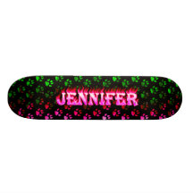 Jennifer pink fire Skatersollie skateboard.