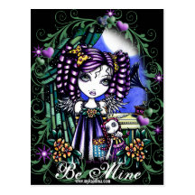 "Jenny" Rag Doll Valentine's Day Angel Postcard