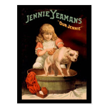 Jenny Yeaman's Girl Washing Dog Post Card