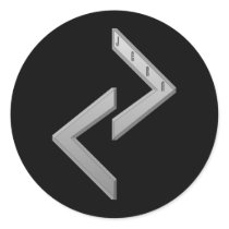 Jera Rune grey Round Stickers