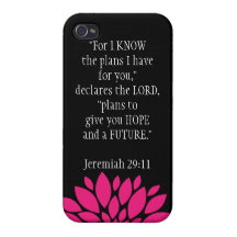 Jeremiah 29 11 Bible Verse iPhone 4 Case Black
