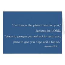 Jeremiah 29:11 Blank Christian Inspiration Card