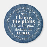 Jeremiah 29:11 I Know the Plans Bible Verse Denim Fridge Magnets